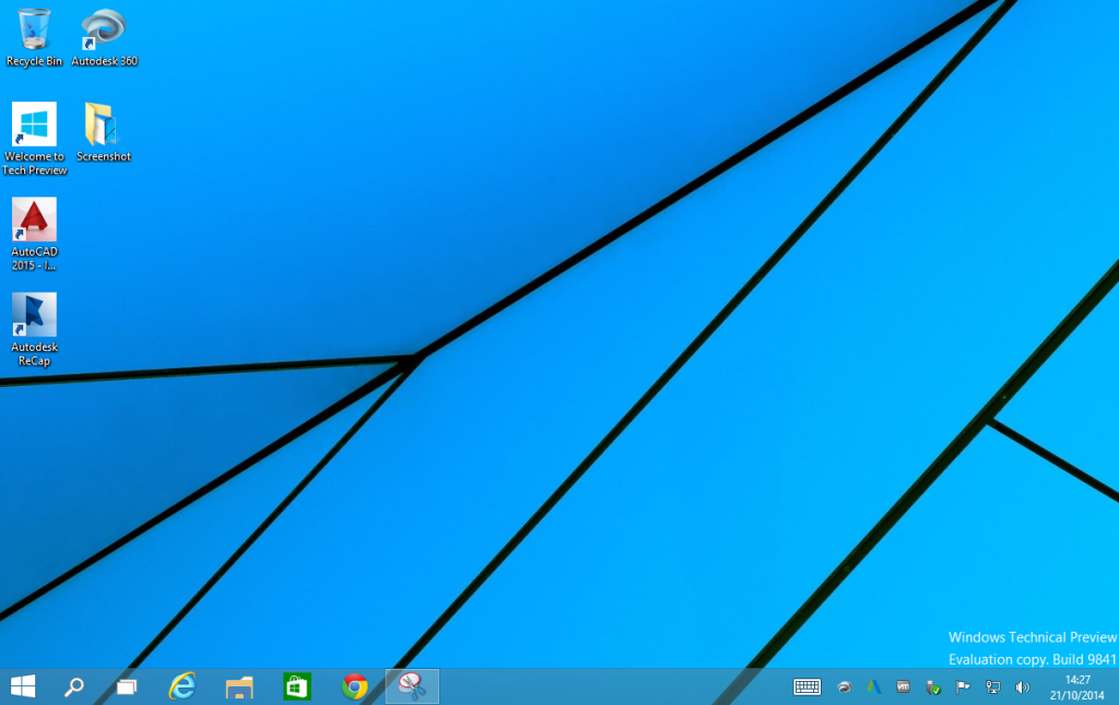 AutoCAD 2015 in Windows 10 - desktop di Windows