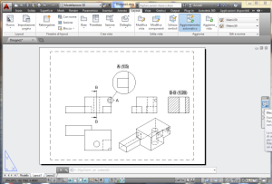 Viste 2d piane di oggetti tridimensionali ottenute in AutoCAD coin le viste di layout